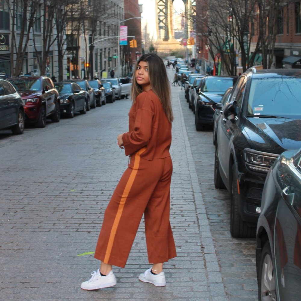 Crescent Gillian Contrast Sweater Lounge Set